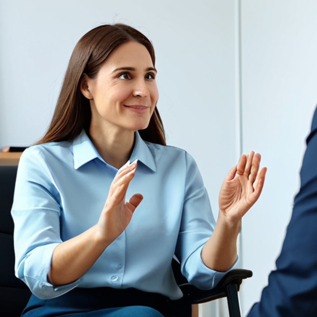 **

A compassionate psychologist, fully clothed in professional attire, actively listening to a woman in modest clothing, sitting in a comfortable chair in a brightly lit office with calming artwork on the walls.  The woman is expressing her emotions with gentle gestures. Focus on the empathetic connection and a safe, supportive environment. Safe for work, appropriate content, professional, perfect anatomy, correct proportions, well-formed hands, proper finger count, natural body proportions.

**