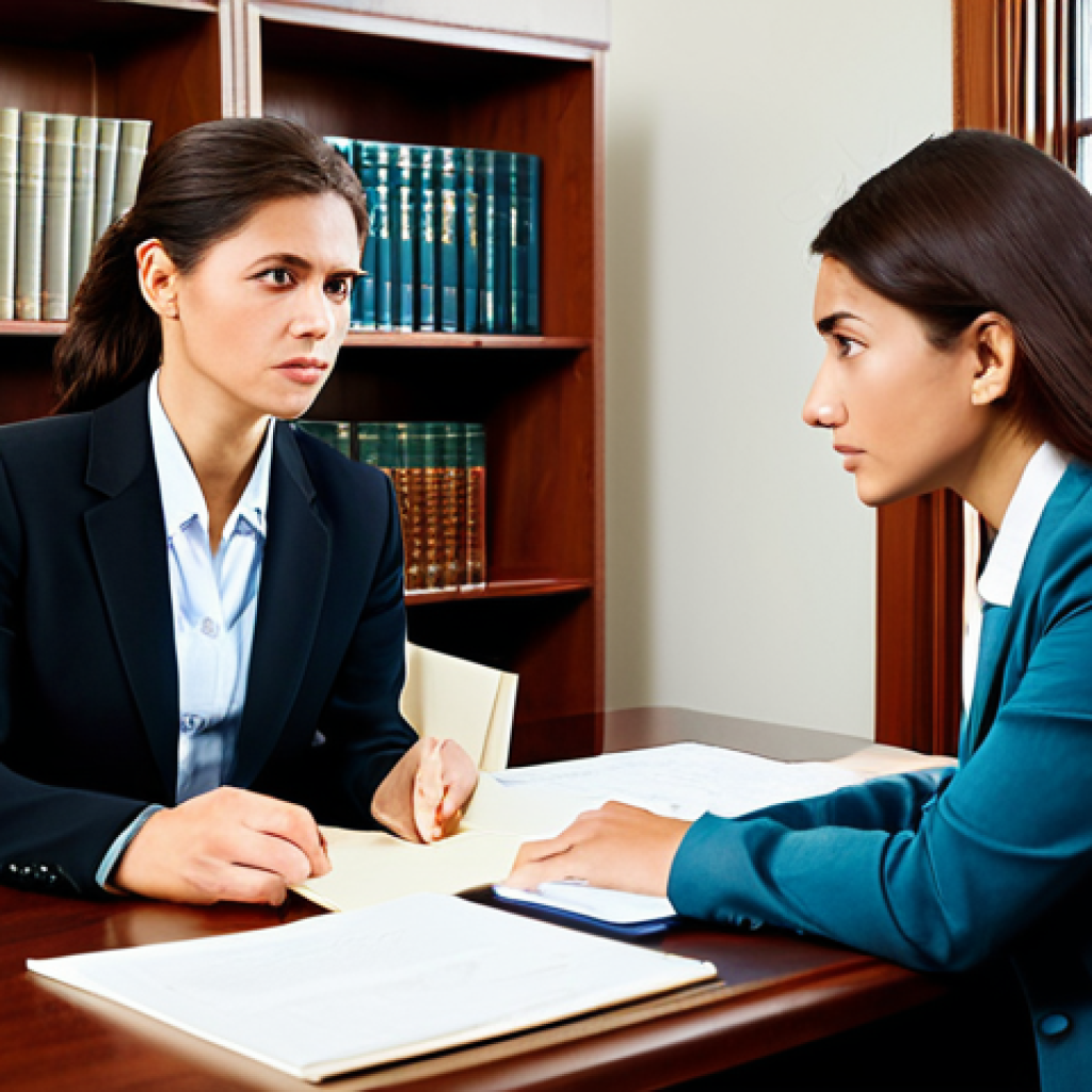범죄 피해자 무료 변호 상담 - Legal Consultation**

"A concerned individual sits at a desk across from a professional female lawye...