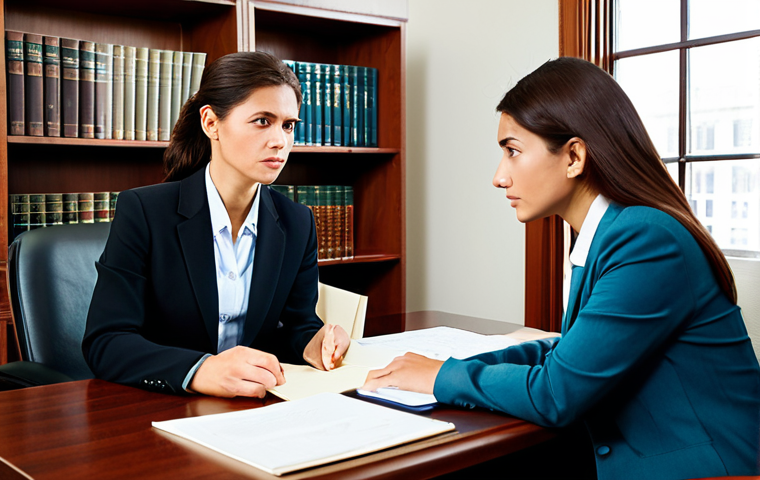 범죄 피해자 무료 변호 상담 - Legal Consultation**

"A concerned individual sits at a desk across from a professional female lawye...